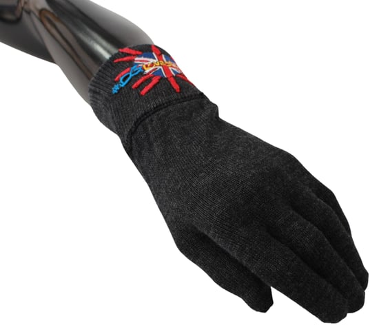 Dolce & Gabbana Gray #Dmen'sLondon Borduurde wollen herenhandschoenen - Image 3