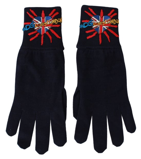 Dolce & Gabbana Blue #Dmen'slondon geborduurde wollen herenhandschoenen - Image 4