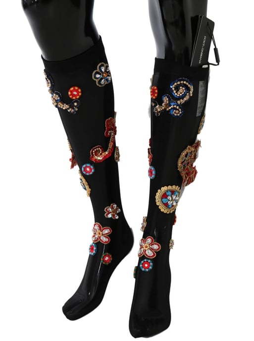 Dolce & Gabbana Elegante Versierde Kristallen Dameskousen - Image 2