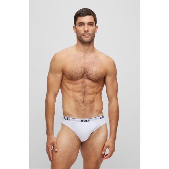 Men's Boss 3 Pack Briefs in .White 100 - Image 4