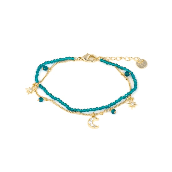 Luxenter Armband van groen glas met 18-karaats geelgouden afwerking - Ayora - Image 1