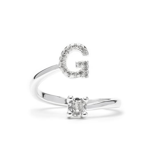 Luxenter Ring met glanzende zirkonia, zilveren afwerking - Alphabet - Image 1