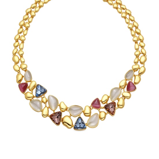 Luxenter Ketting met 18-karaats geelgouden afwerking en veelkleurig kristal - Naxmo - Image 1