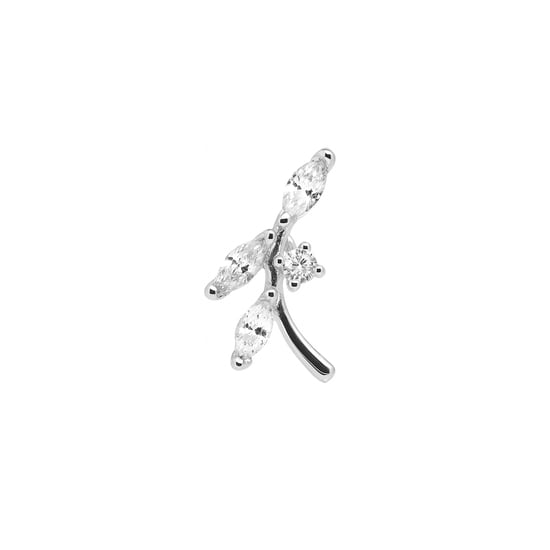 Luxenter Piercing met glanzende zirkonia, afgewerkt in 925 sterling zilver - Curat - Image 1
