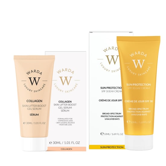 HUID OPVULLER BOOST COLLAGEEN GEL SERUM 30ml + ZONBESCHERMING SPF 30 DAGCRÈME 50ml - Image 1