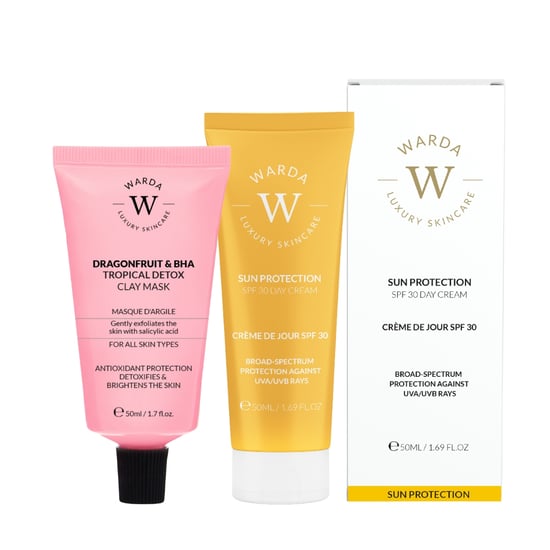DRAGONFRUIT & BHA TROPISCHE DETOX KLEIMASKER + ZONBESCHERMING SPF 30 DAGCREME 50ml - Image 1