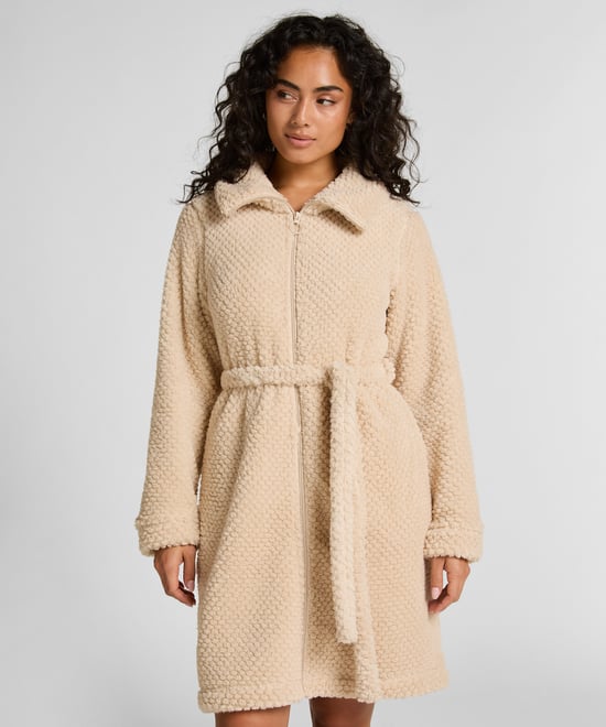 Hunkemöller Fleece badjas met rits - Image 1
