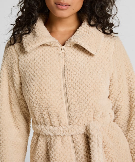 Hunkemöller Fleece badjas met rits - Image 2