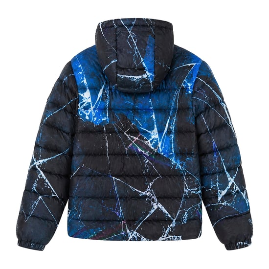 Jongens Gewatteerde Jas Kinderen Zwart Blauw Gestikt Warme Winterjas - Image 2