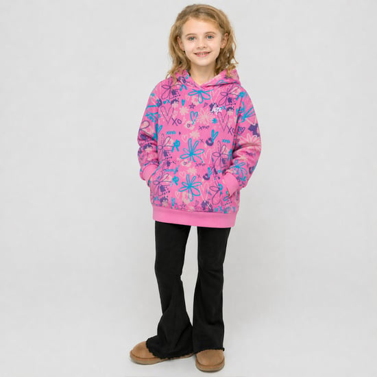 Meisjes Oversized Deken Blauw Scribble Hoodie Kinderen Fleece Warme Lounge Kleding - Image 4