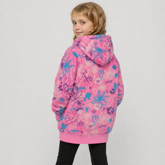 Meisjes Oversized Deken Blauw Scribble Hoodie Kinderen Fleece Warme Lounge Kleding - Image 5