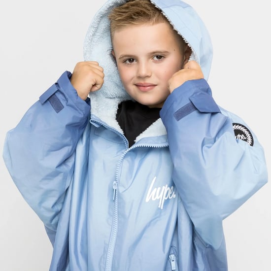 Kinderen Veranderjas Meisjes en Jongens Blauwe Ombre Fleece Warme Zwemjas - Image 3