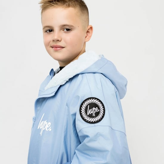 Kinderen Veranderjas Meisjes en Jongens Blauwe Ombre Fleece Warme Zwemjas - Image 4