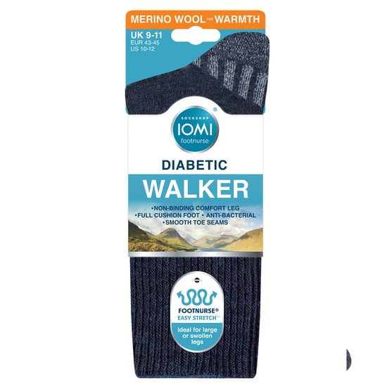 Diabetische Wol Wandelsokken voor Mannen | Extra Brede Gevoerde Wandelsokken - Image 2