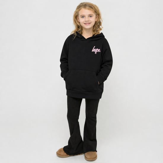 Meisjes Hoodie Kids Casual Zwarte Sweater Zachte Grafische Achterkant Ontwerp - Image 3