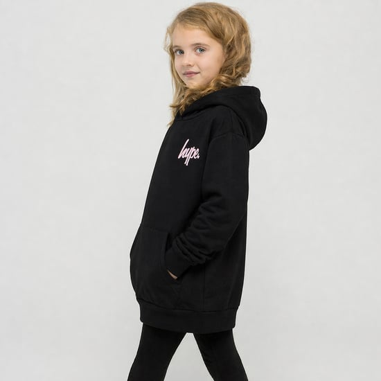 Meisjes Hoodie Kids Casual Zwarte Sweater Zachte Grafische Achterkant Ontwerp - Image 4