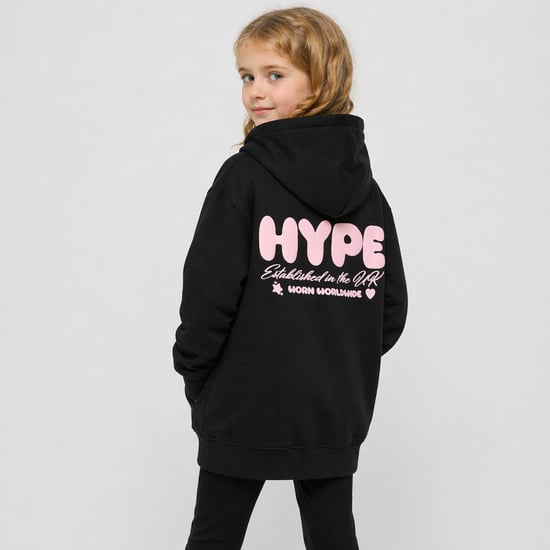 Meisjes Hoodie Kids Casual Zwarte Sweater Zachte Grafische Achterkant Ontwerp - Image 5