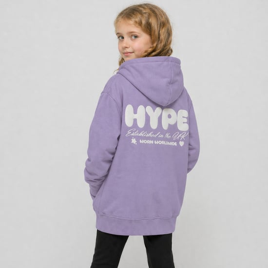 Meisjes Hoodie Kinderen Paarse Casual Sweatshirt Zachte Grafische Achterzijde Ontwerp - Image 5