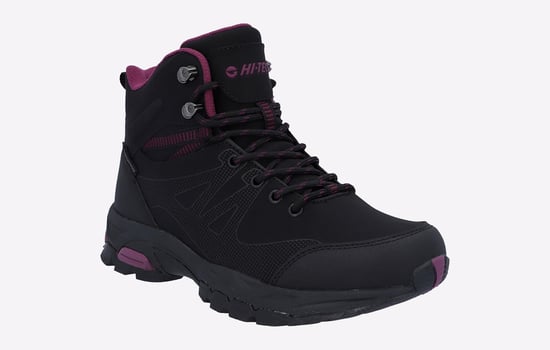 Hi-Tec Jackdaw Mid WP Polyester Dames Zwart/Bordeaux Wandelschoenen - Image 2