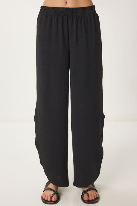 Wijde Leg Textured Pull-On Broek - Image 2