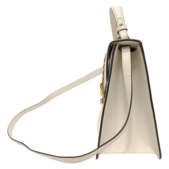 Gucci Medium Sylvie handtas met handvat in wit leer - Image 3