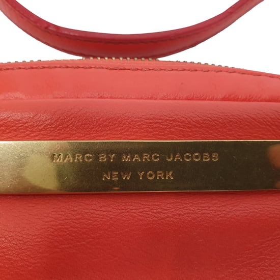 Marc by Marc Jacobs schoudertas met logo-plaatje in oranje leer - Image 6