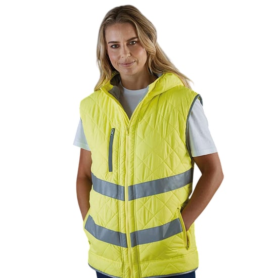 Yoko Heren Kensington Gilet met capuchon (Fluorescerend Geel) - Image 1