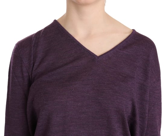 BYBLOS Paarse V-hals Lange Mouw Pullover Top - Image 4