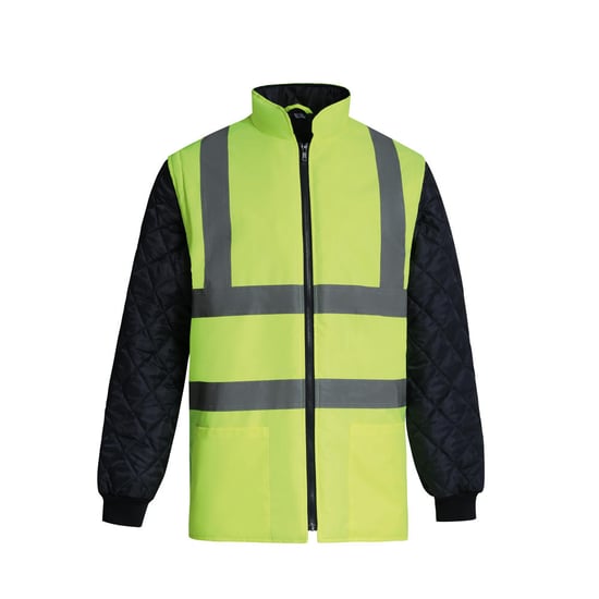 Yoko Heren Quilted Afritsbare Mouwen Jas (Fluorescerend Geel) - Image 1