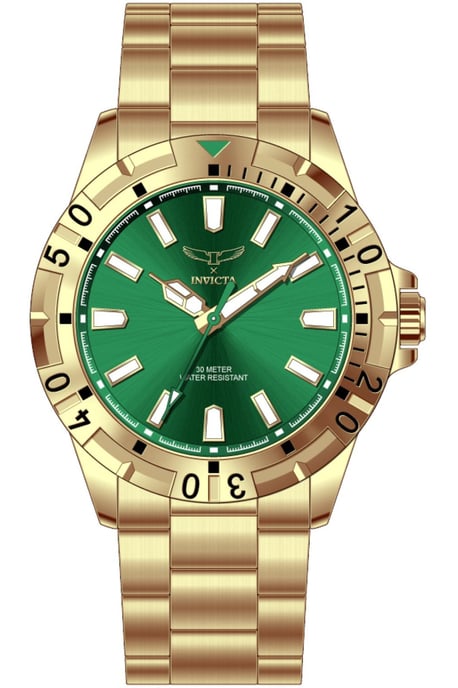 Invicta Specialty 69034 Herenhorloge - Quartz Uurwerk - Metaal met Groene Wijzerplaat - 42 mm - Image 1