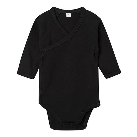 Babybugz Baby kimono body met lange mouwen (Zwart) - Image 1