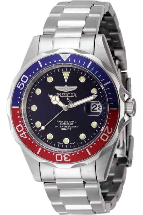 Invicta Pro Diver 45785 Herenhorloge - Quartz Uurwerk - Roestvrij Staal met Blauwe Wijzerplaat - 38 mm - Image 1