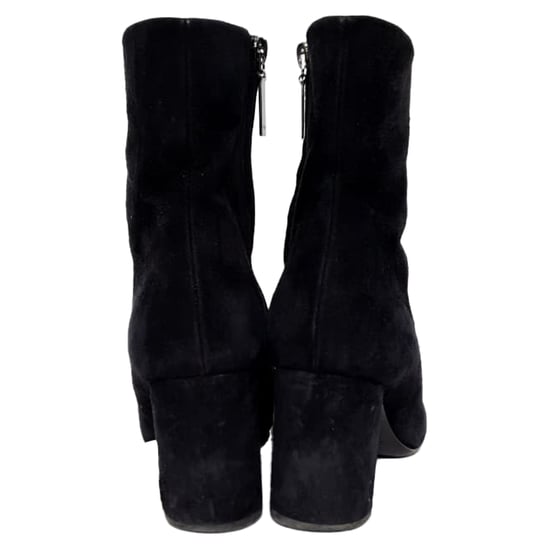 Saint Laurent Loulou enkellaarsjes met rits in zwart suède - Image 3