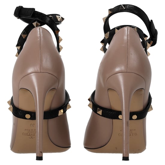 Valentino Garavani pumps met studs in beige leer - Image 3