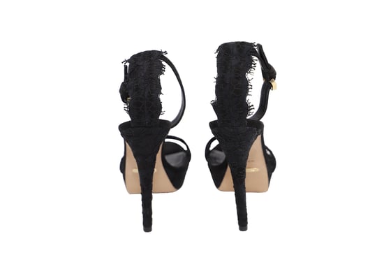 Burberry Polesden 120 Platform Sandalen met Kant in Zwarte Suède - Image 3
