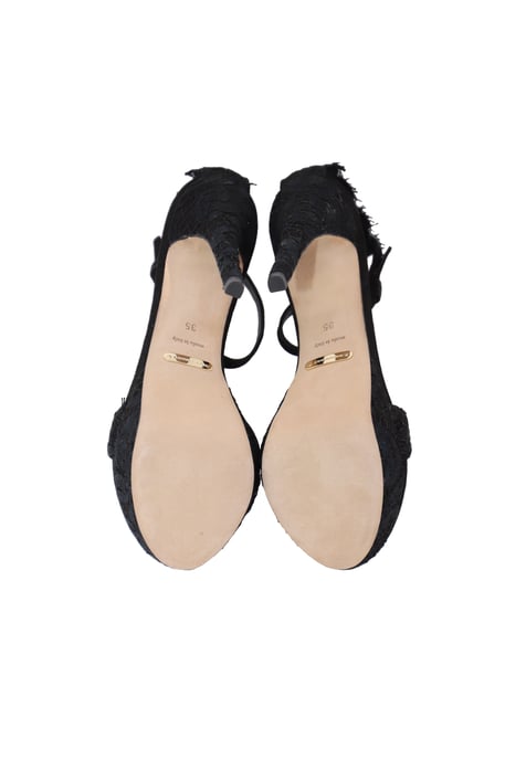 Burberry Polesden 120 Platform Sandalen met Kant in Zwarte Suède - Image 4