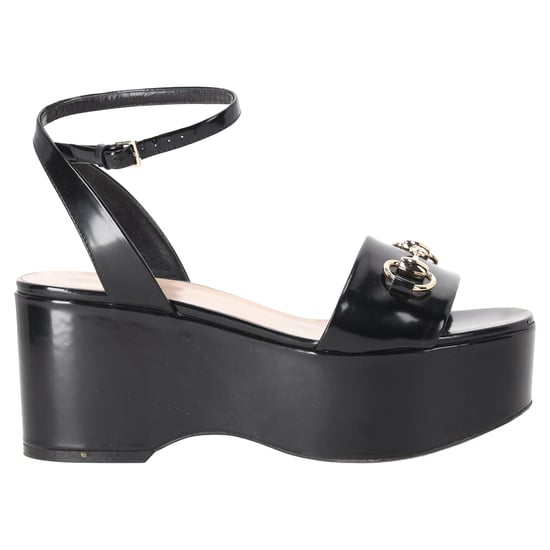 Gucci Horsebit platform sandalen met enkelbandje in zwart kalfsleer - Image 1