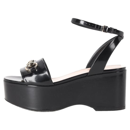 Gucci Horsebit platform sandalen met enkelbandje in zwart kalfsleer - Image 2