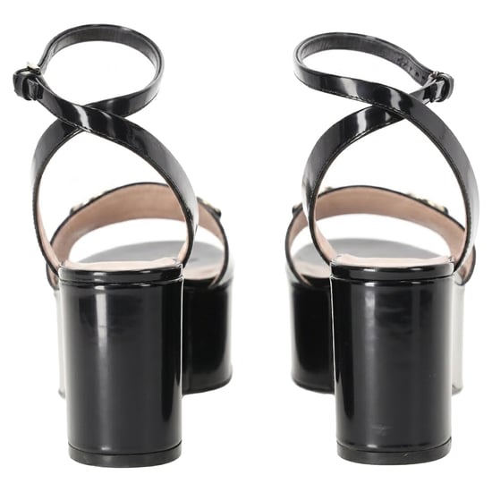 Gucci Horsebit platform sandalen met enkelbandje in zwart kalfsleer - Image 3