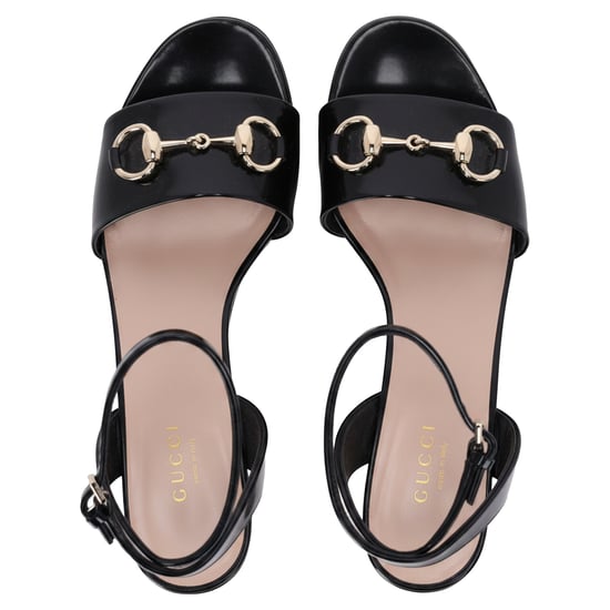 Gucci Horsebit platform sandalen met enkelbandje in zwart kalfsleer - Image 6