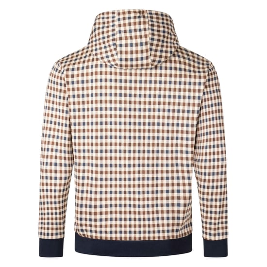 Aquascutum Active Club Geruite Hoodie In Marineblauw - Image 2