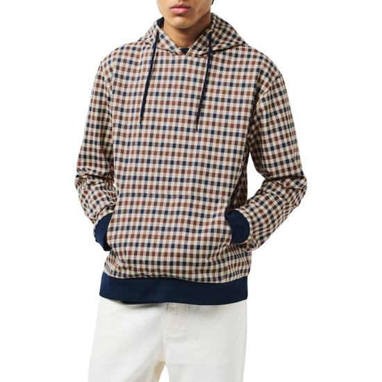 Aquascutum Active Club Geruite Hoodie In Marineblauw - Image 3