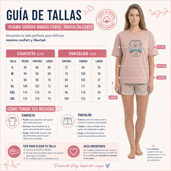 Dames Zomerse Korte Mouwen Katoenen Pyjama's KL40000 - Image 6