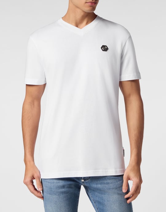 T-Shirt V-Hals Gothic Plein - Image 2