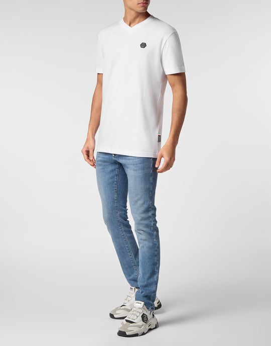 T-Shirt V-Hals Gothic Plein - Image 3