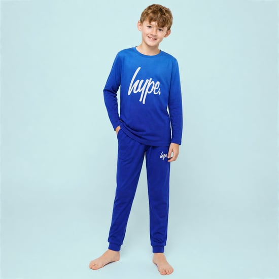Jongens Ombre Lange Mouw Pyjama Set Blauw Kinder Nachtkleding - Image 4