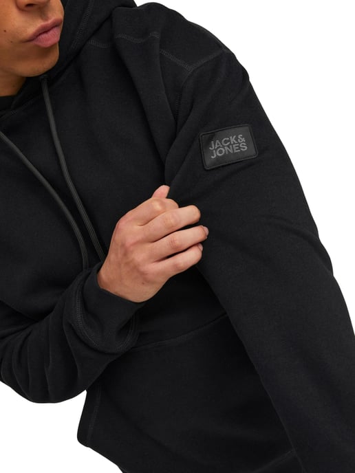 Jack & Jones Hoodies Jcoclassic Waffle Sweat Hood Zwart - Image 4