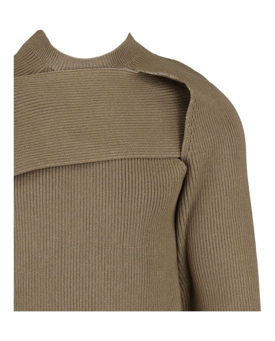 Bottega Veneta heren asymmetrische ribgebreide trui - Image 3