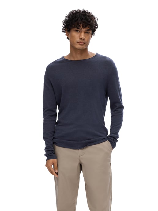 Selected Sweaters Rocks Knit Crew Neck Dark Sapphire Blauw - Image 4