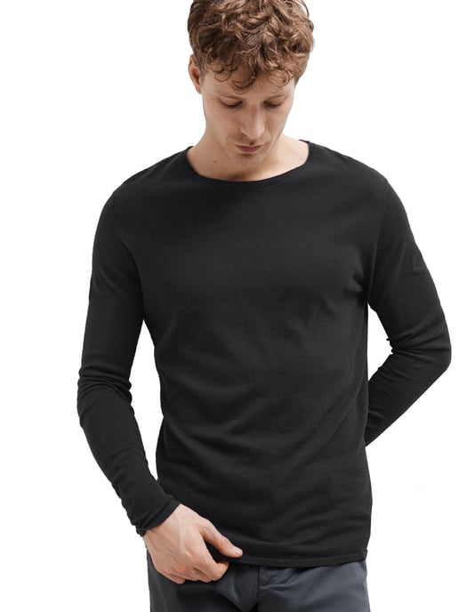 Selected Sweaters Rocks Knit Crew Neck Zwart Zwart - Image 3